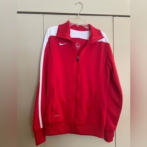 Nike DRI-FIT Red and White Jacket - Size Medium